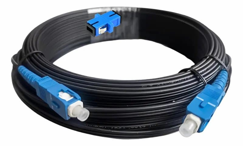 Cable De Fibra Óptica De Cuero Negro Exterior 50 Mts Sc/upc